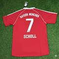 Mehmet Scholl Bayern Munich 2006/07 Red Retro Football Jersey – Back View