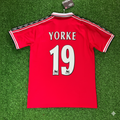 1999 Dwight Yorke Manchester United Red Retro Football Jersey – Back View