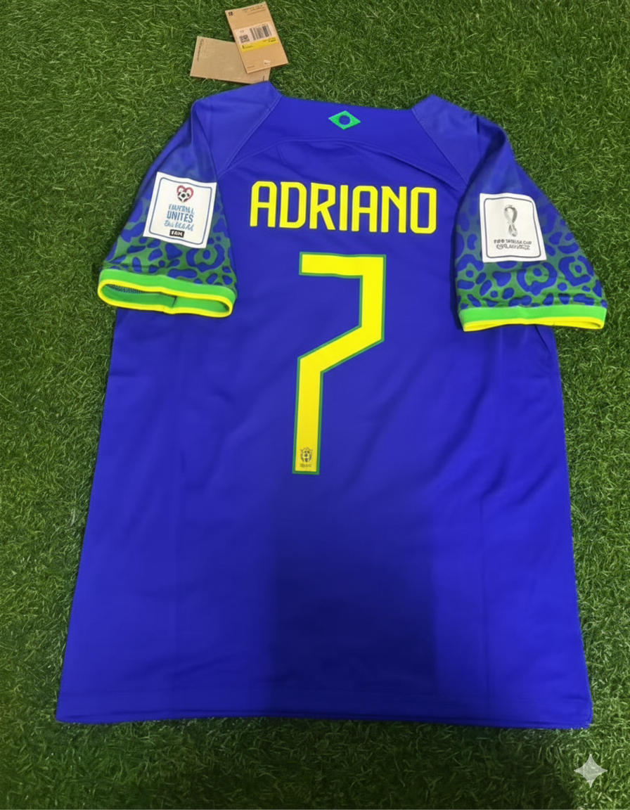 Adriano Brazil Retro Football Jersey Edition 2 – Back View