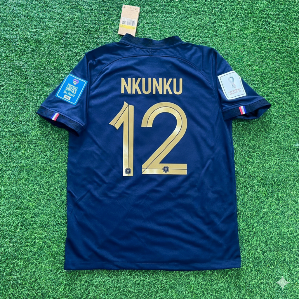 2022 France World Cup Christopher Nkunku Final Retro Football Jersey – Back View
