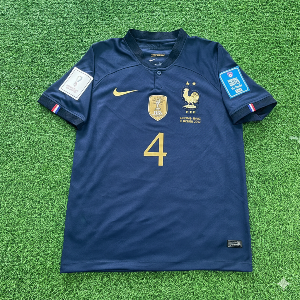 Raphael Varane France 2022 World Cup Final Retro Jersey – Front View
