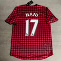 Luis Nani Manchester United 2012 2013 Season Red Retro Jersey – Back View