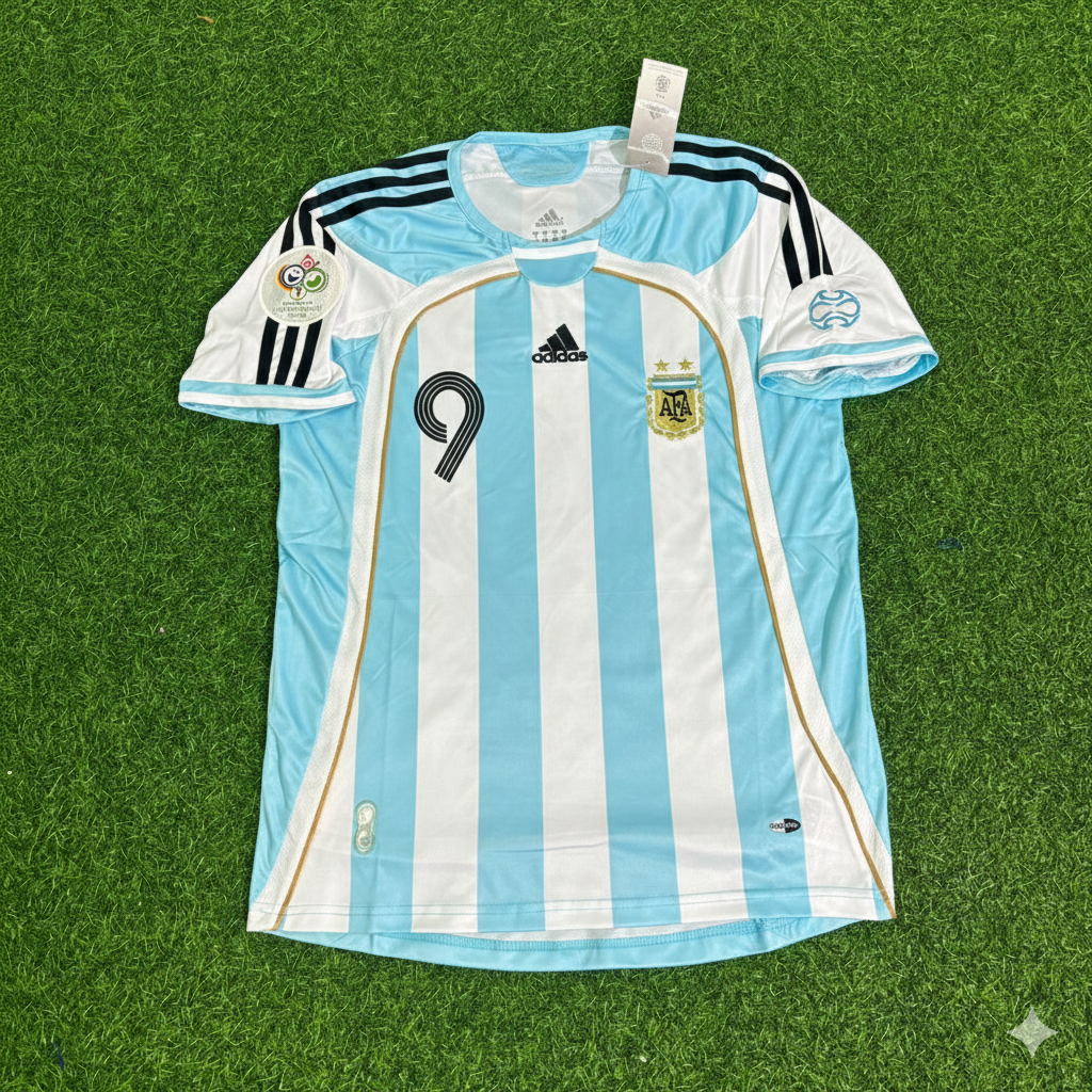 Sergio Kun Agüero Argentina Retro Football Jersey – Front View
