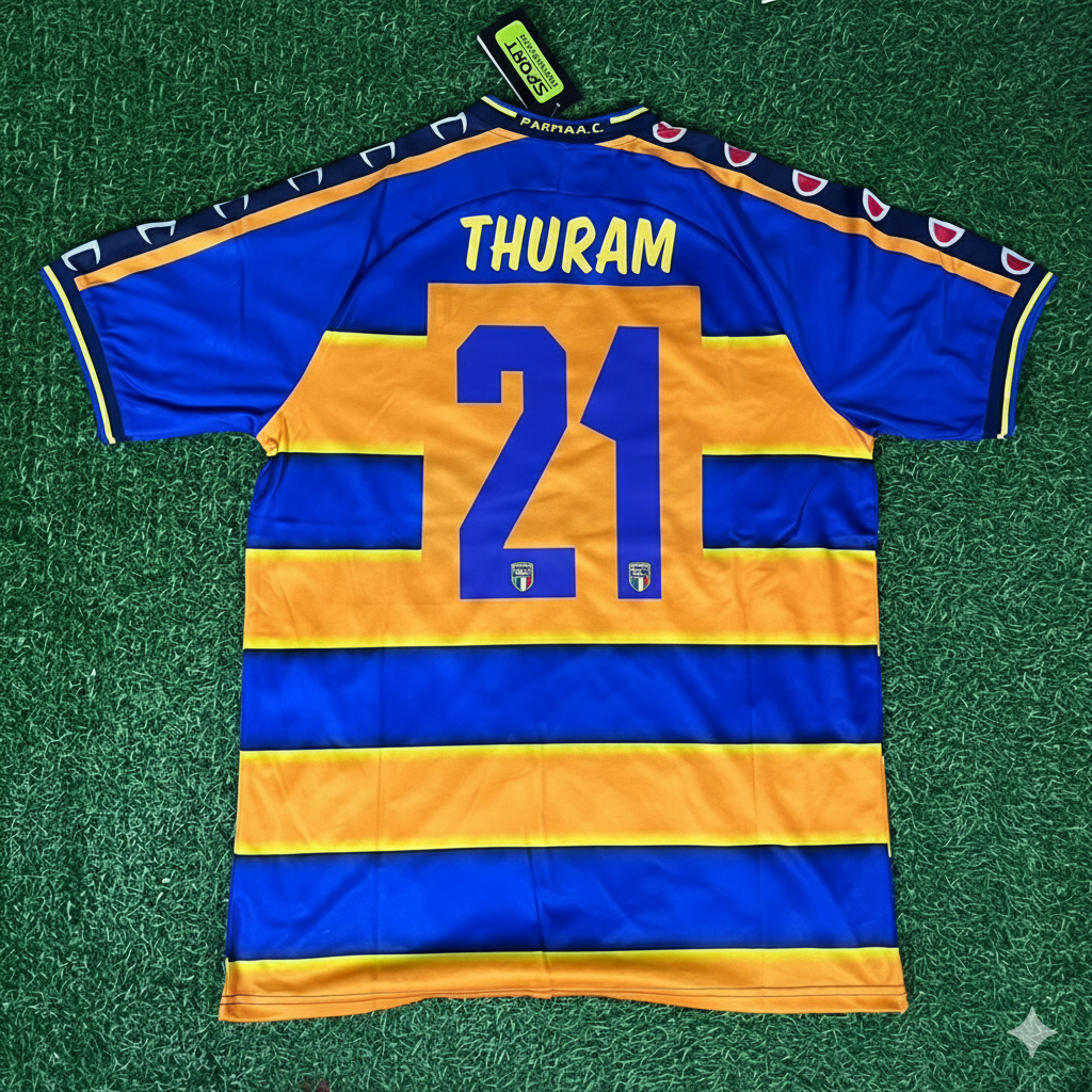 Lilian Thuram Parma Calcio 98-99 Retro Football Jersey – Back View