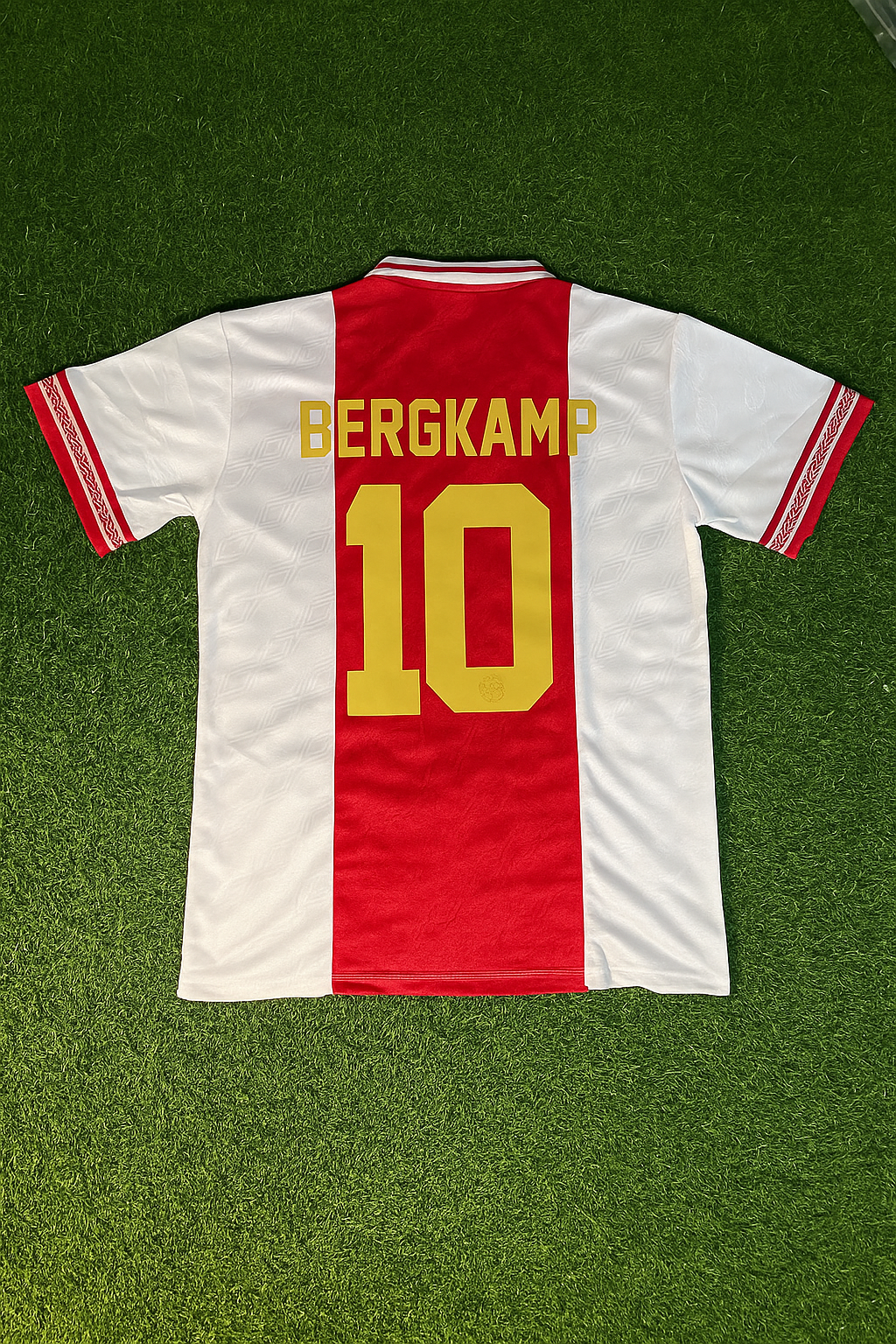 Dennis Bergkamp Ajax Retro Golden Printing Football Jersey – Back View