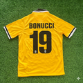 2013/14 Leonardo Bonucci Juventus Yellow Away Retro Football Jersey – Back View