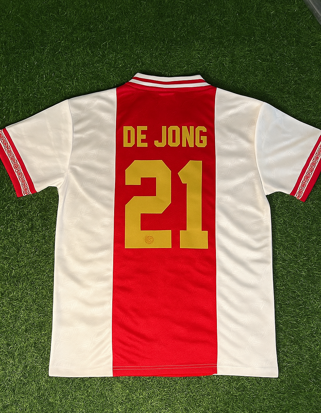 Frenkie de Jong Ajax Retro Golden Printing Jersey – Back View