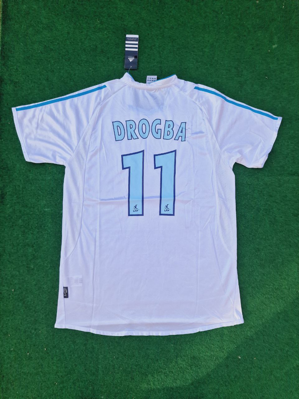 Olympique Marseille Didier Drogba 2003-04 Home OM Football Jersey – Back View