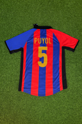 Carles Puyol 5 – Barcelona 2001/2002 Home Retro Kit Jersey – Back View
