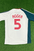 2006 Daniel Agger Liverpool 2007 White Retro Football Jersey – Back View