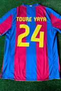 Yaya Toure Barcelona 2007 2008 Retro Jersey – Back View