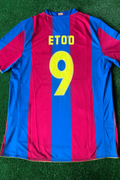 2007 Samuel Eto'o Barcelona 2008 Retro Football Jersey – Back View