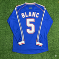 Laurent Blanc France 1998 World Cup Retro Long Sleeve Football Jersey – Back View
