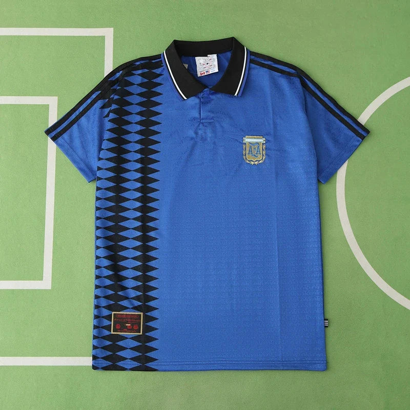 1994 Argentina Season Away Blue Retro Football Jersey – Back View