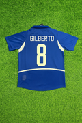 2002 Brazil World Cup Gilberto Silva Retro Football Jersey – Back View