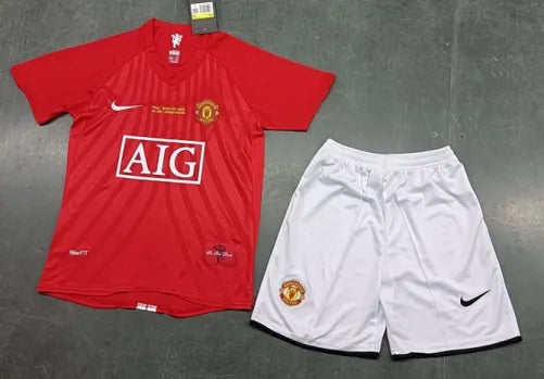 Manchester United 2009 Moscow Final Kids Children Home Jersey – Detailed View