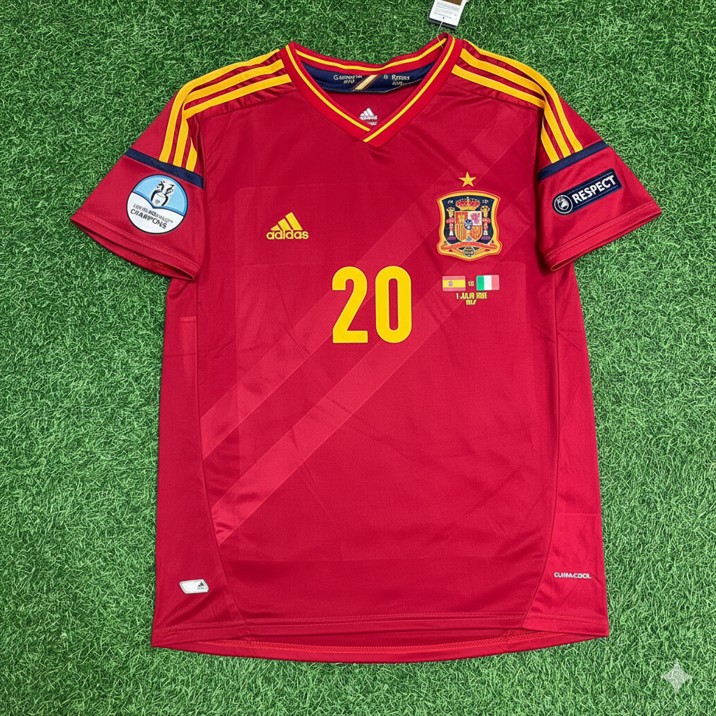 2012 Spain EURO Santi Cazorla Final Retro Football Jersey – Front View
