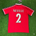 Gary Neville Manchester United 1999 Red Retro Jersey – Back View