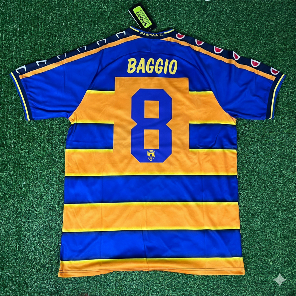 Dino Baggio Parma Calcio 98-99 Retro Football Jersey – Back View