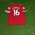 Michael Carrick Manchester United 2017/18 Red Retro Football Jersey – Back View