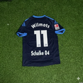 Marc Wilmots Schalke 04 Retro Away Heimtrikot Rot Fußball – Back View
