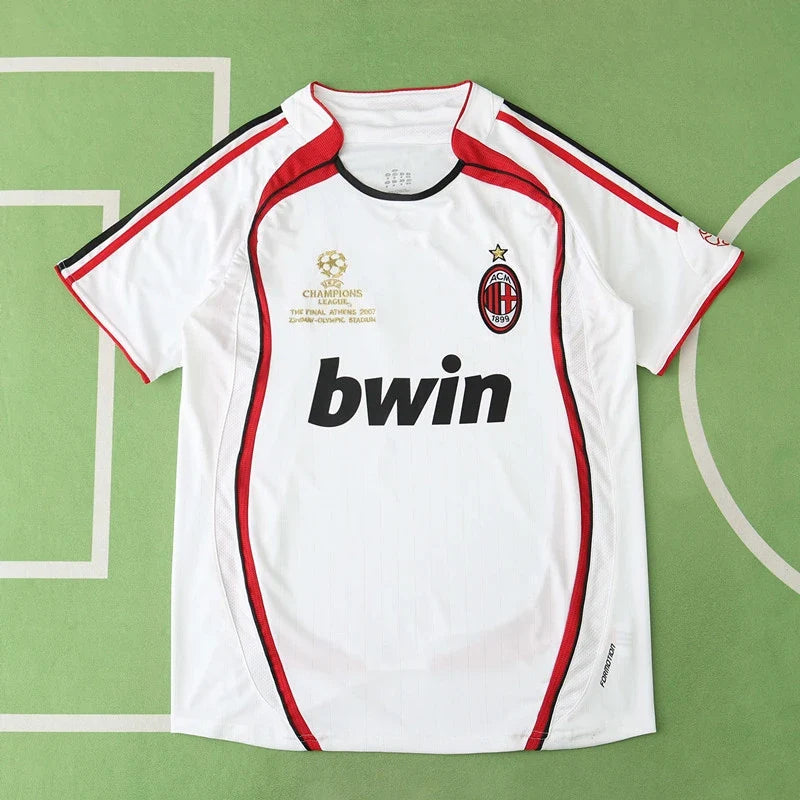 A.C. Milan 06/07 Away White Retro Football Jersey – Back View