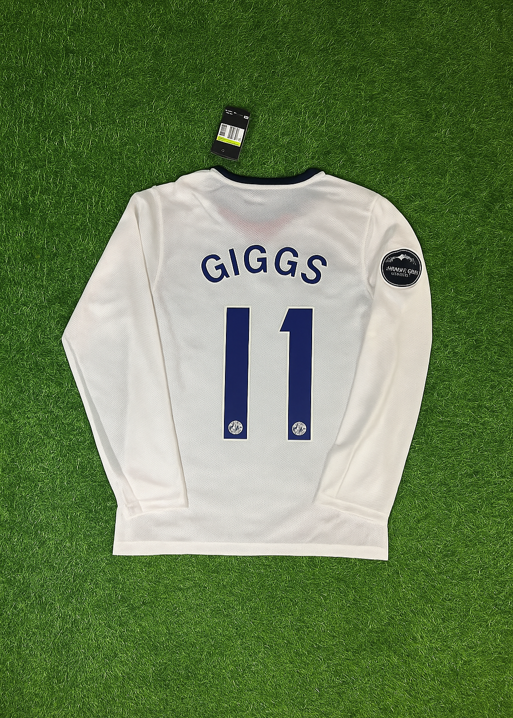 Ryan Giggs 11 Manchester United 2009 Champions Leage Final Rome Retro Long Sleeve Jersey – Back View