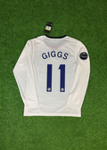 Ryan Giggs 11 Manchester United 2009 Champions Leage Final Rome Retro Long Sleeve Jersey – Back View