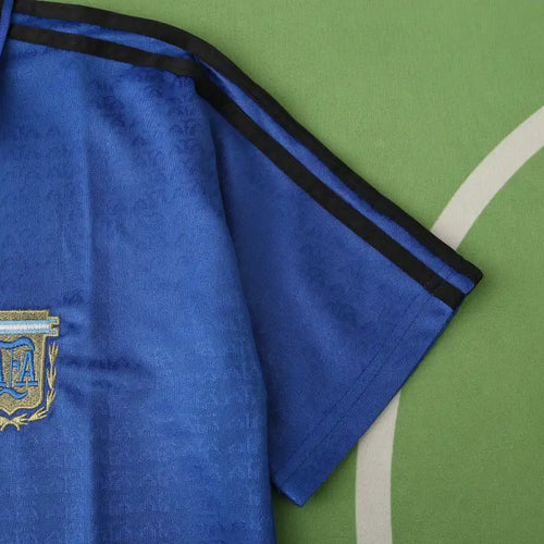 1994 Argentina Away Blue Retro Football Jersey – Front View