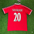 Ole Gunnar Solskjaer Manchester United 1999 Red Retro Jersey – Back View