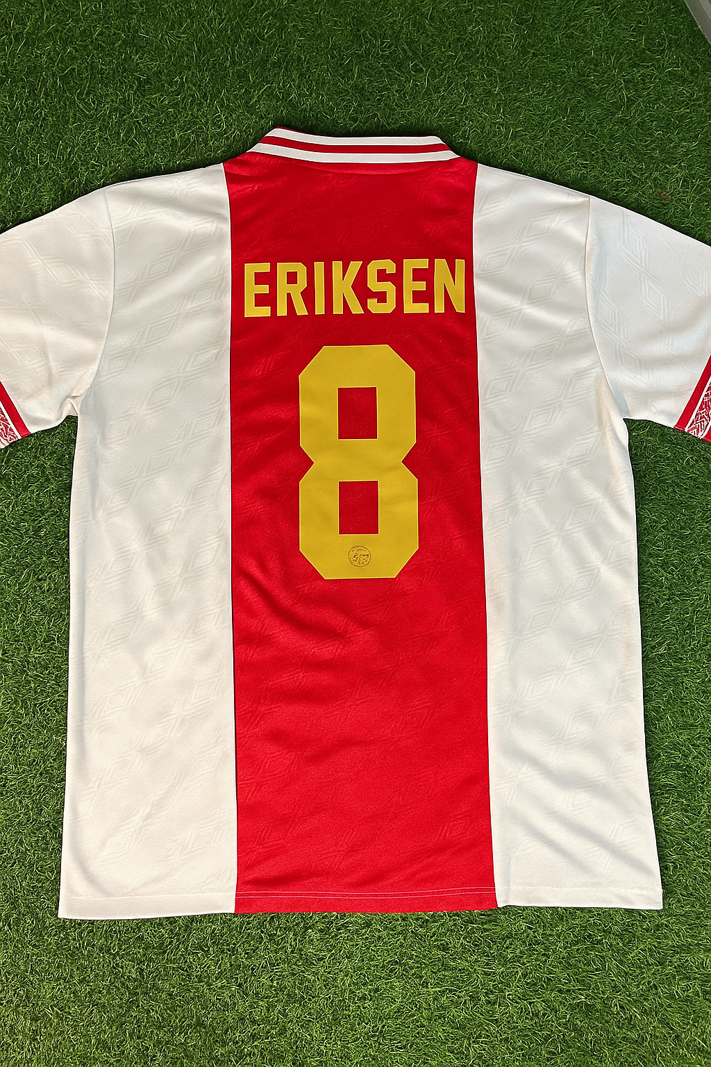 Cristian Eriksen Ajax Retro Golden Printing Jersey – Back View