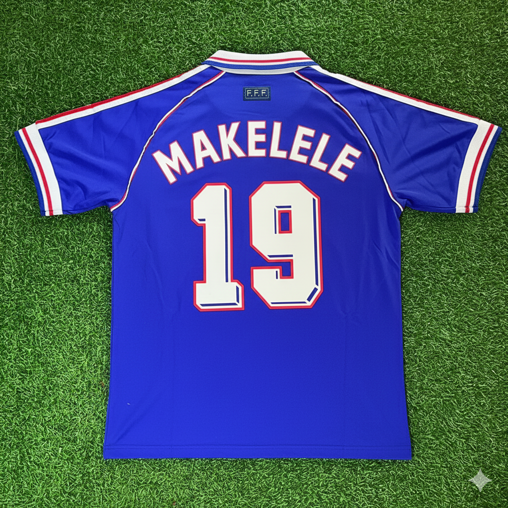1998 France World Cup Claude Makélélé Retro Football Jersey – Back View
