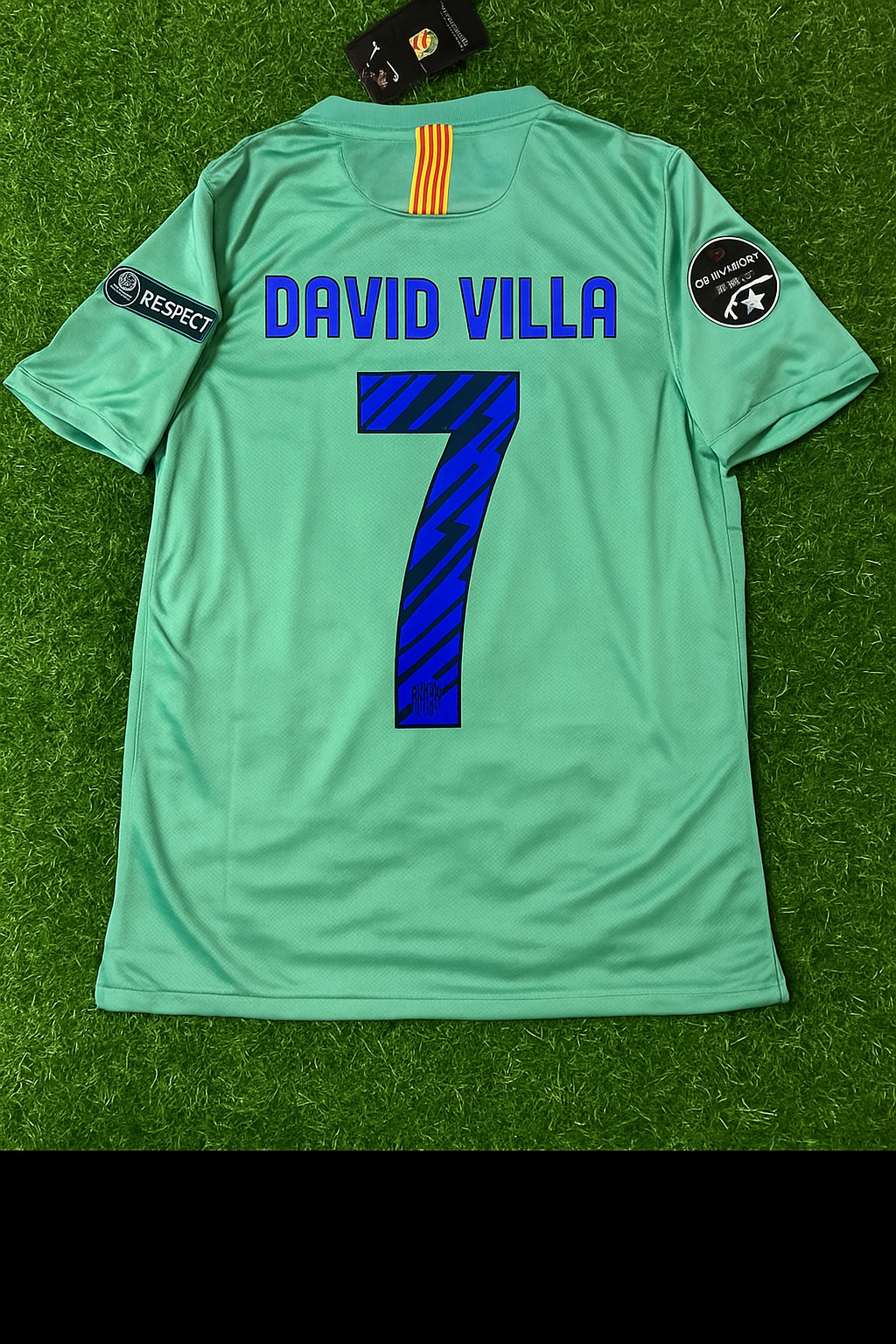 2011/12 David Villa 7 - Barcelona Blue Red Home Retro Football Jersey – Back View