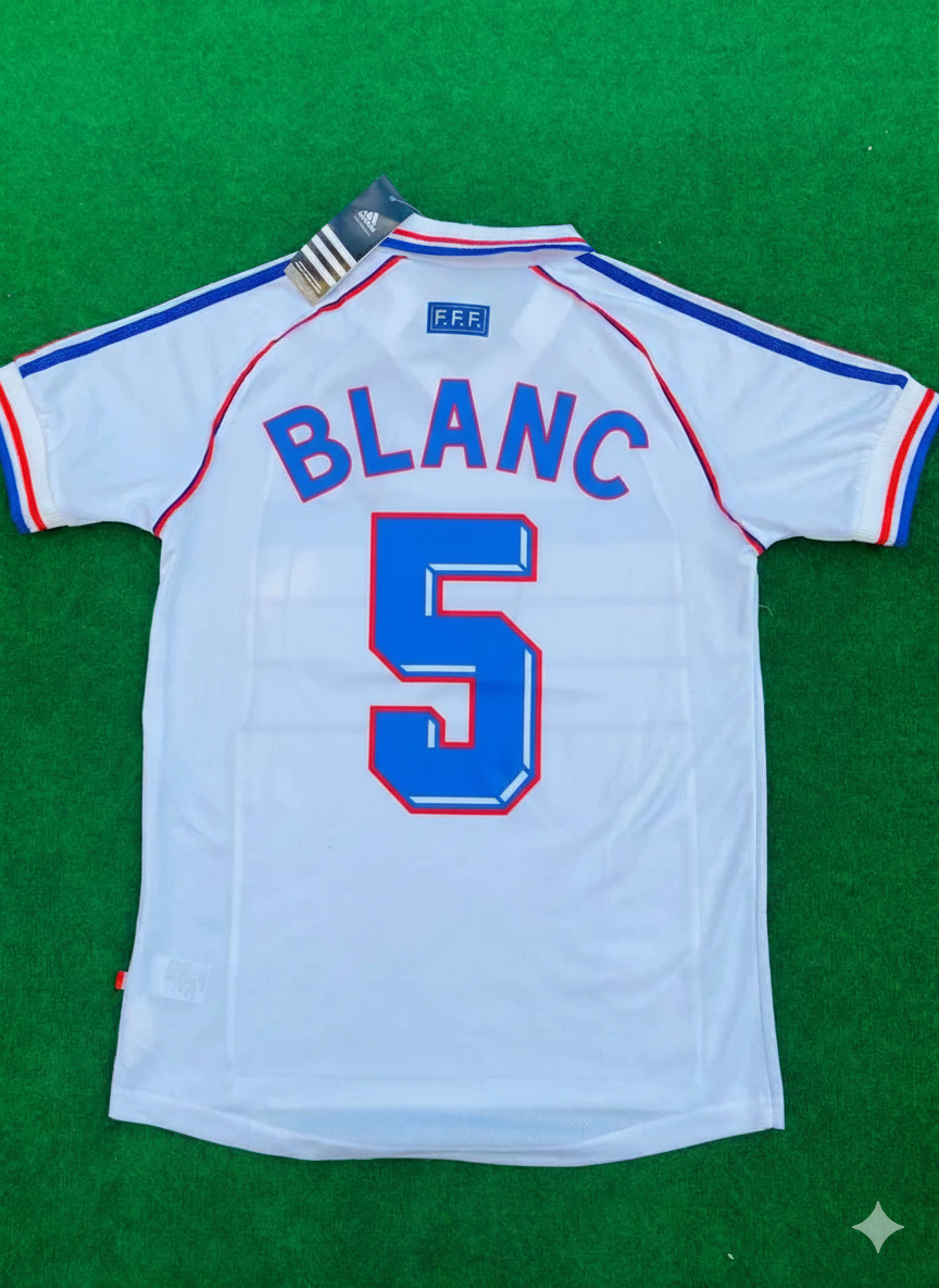 1998 France World Cup Laurent Blanc Retro Football Jersey – Back View