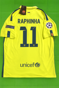 Raphinha 14/15 Retro Yellow Football Jersey – Back View