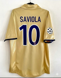 Javier Saviola 10 Barcelona 2001 2002 Season Retro Jersey – Back View
