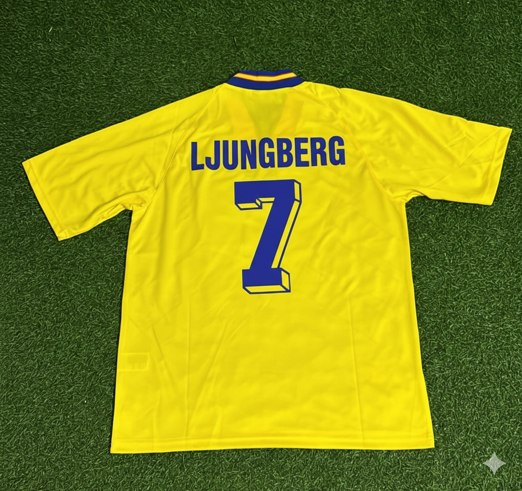 Fredrik Ljungberg Sweden Retro Football Jersey – Back View
