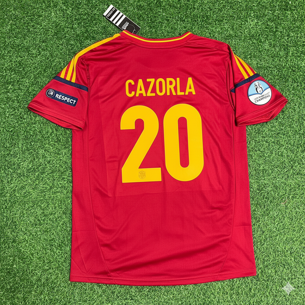 2012 Spain EURO Santi Cazorla Final Retro Football Jersey – Back View