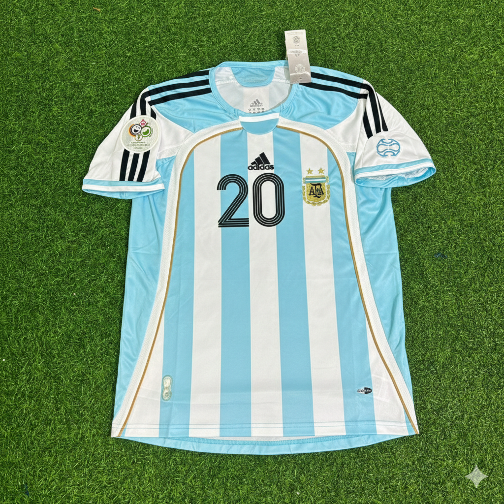 2006 Argentina World Cup Julio Cruz Retro Football Jersey – Front View