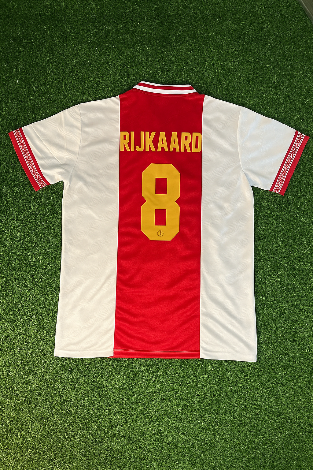 Frank Rijkaard Ajax Retro Golden Printing Football Jersey – Back View