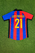 Luis Enrique 21 – Barcelona 2001/2002 Home Retro Kit Jersey – Back View