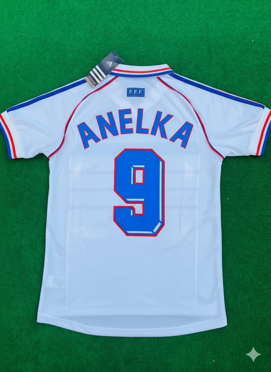 1998 France World Cup Nicolas Anelka Retro Football Jersey – Back View