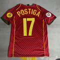 2004 Helder Postiga EURO Retro Home Red Football Jersey – Back View