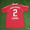 Willy Sagnol Bayern Munich 2006/07 Red Retro Football Jersey – Back View