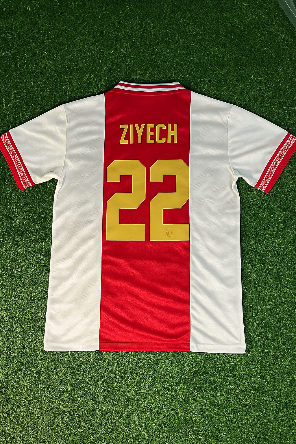 Hakim Ziyech Ajax Retro Golden Printing Jersey – Back View
