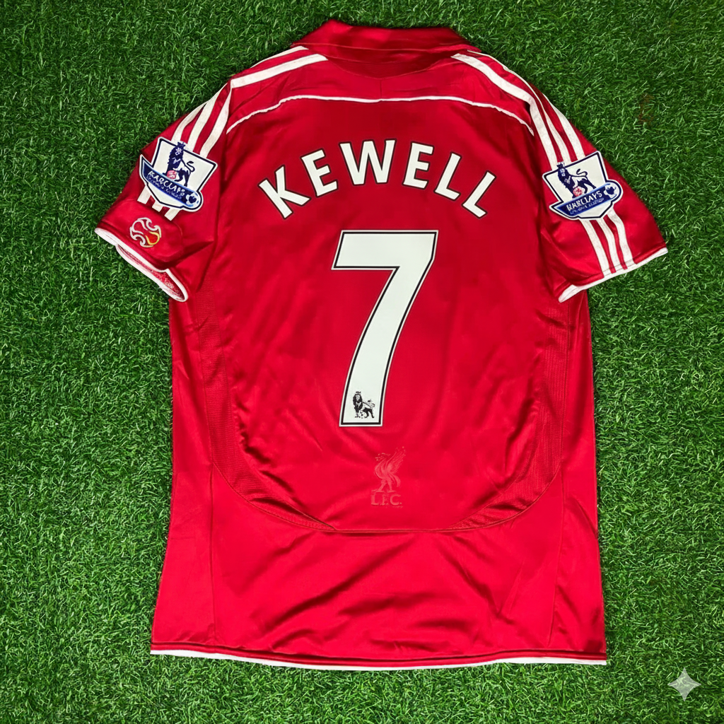 Harry Kewell Liverpool 2007/08 Premier League Jersey – Back View