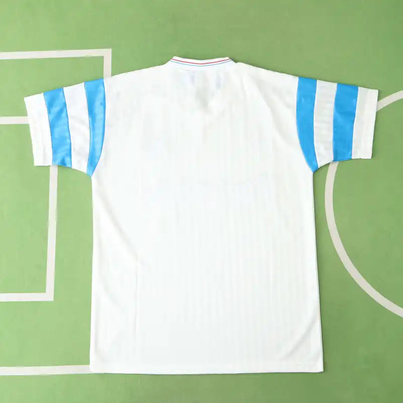 Olympique De Marseille 1990 Season Home White Retro Jersey – Detailed View