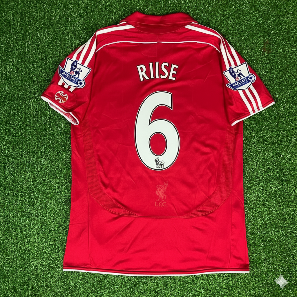 2007/08 John Arne Riise Liverpool Premier League Football Jersey – Back View