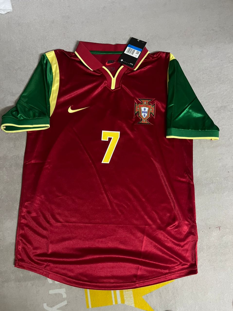 Luis Figo #7 Portugal 1998 World Cup Retro Jersey – Front View