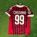 2011/12 Antonio Cassano 99 - AC Milan Home Retro Football Jersey – Back View